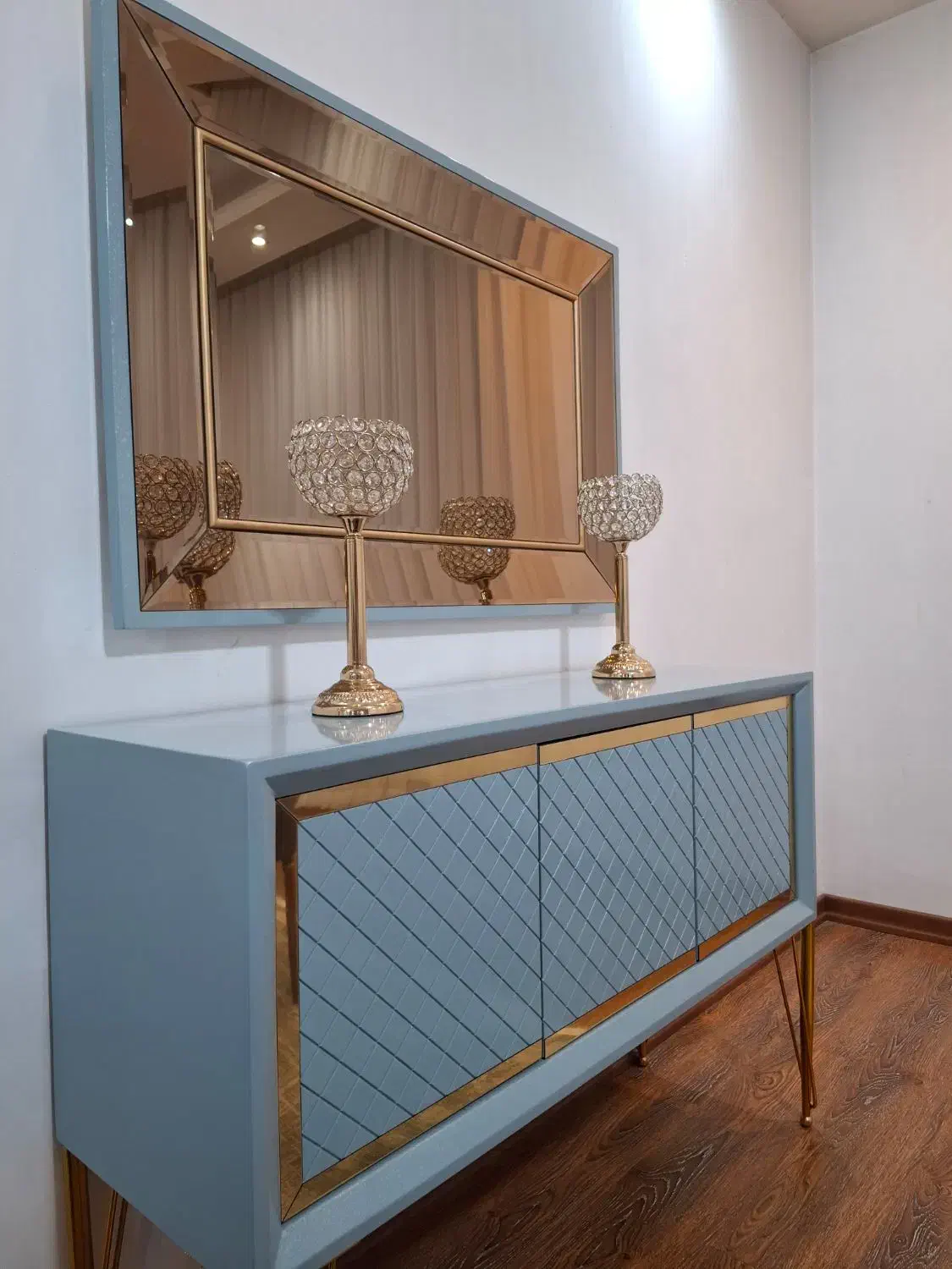 آینه کنسول و شمعدان شیک|بوفه، ویترین، کنسول|اردبیل, |دیوار