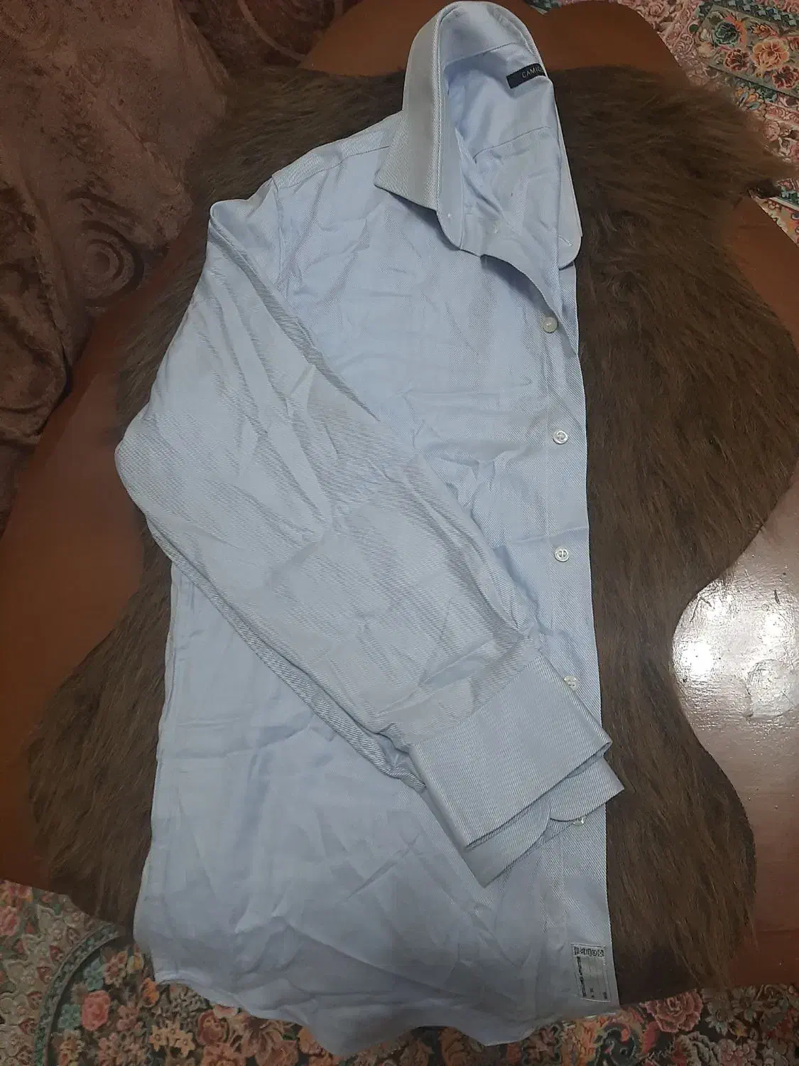 پیراهن مردانه رنگ آبی آسمانی خوشرنگ وجنس خوب|لباس|بابل, |دیوار