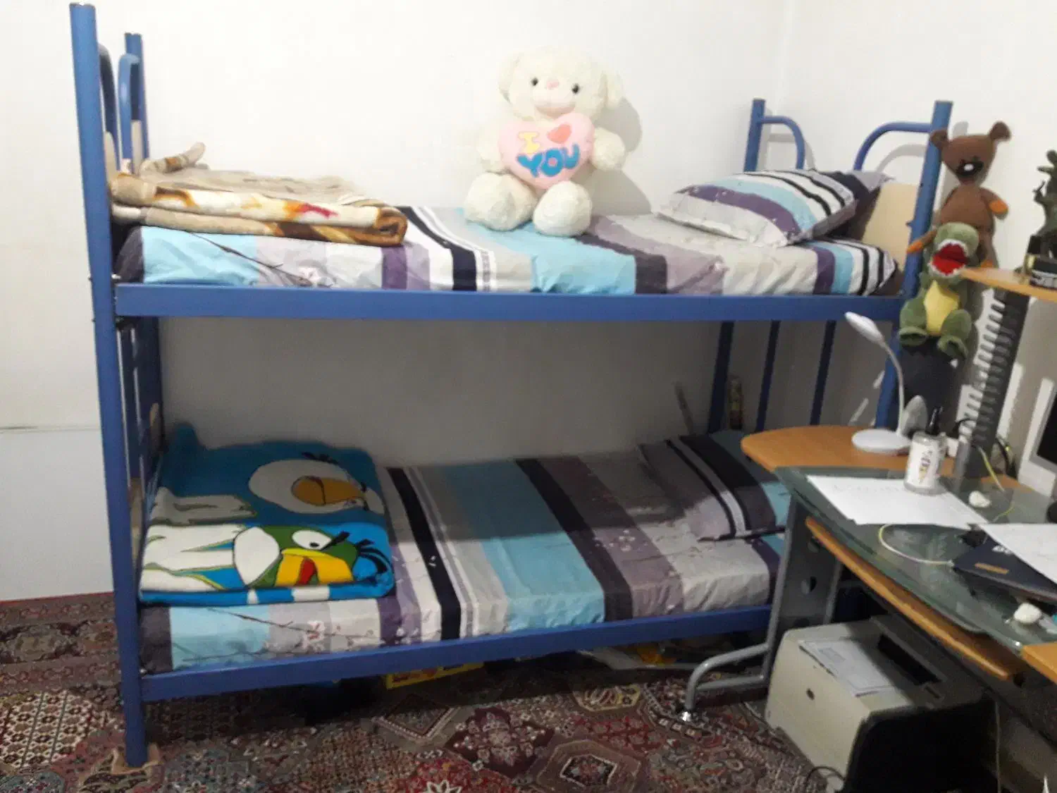 تخت دو طبقه فلزی|تخت و سرویس خواب|ملایر, |دیوار