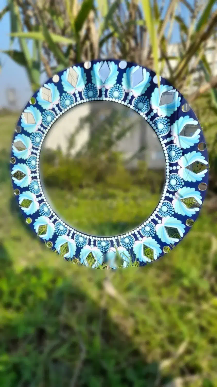 آینه ماه آبی|صنایع دستی و سایر لوازم تزئینی|جویبار, |دیوار