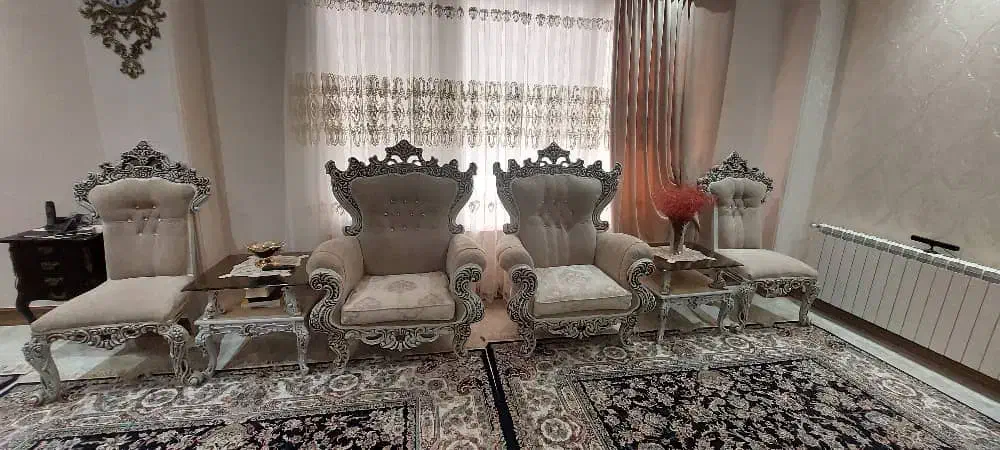 مبلمان استیل ۹نفره بهمراه میز عسلی های کامل|مبلمان خانگی و میز عسلی|آمل, |دیوار