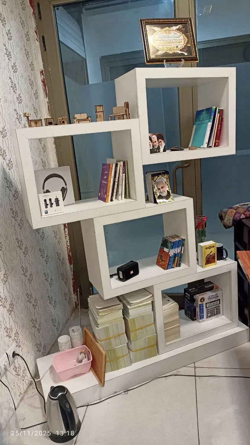 دکور چوبی|کتابخانه، شلف، قفسه‌های دیواری|قم, چهل درخت‎|دیوار