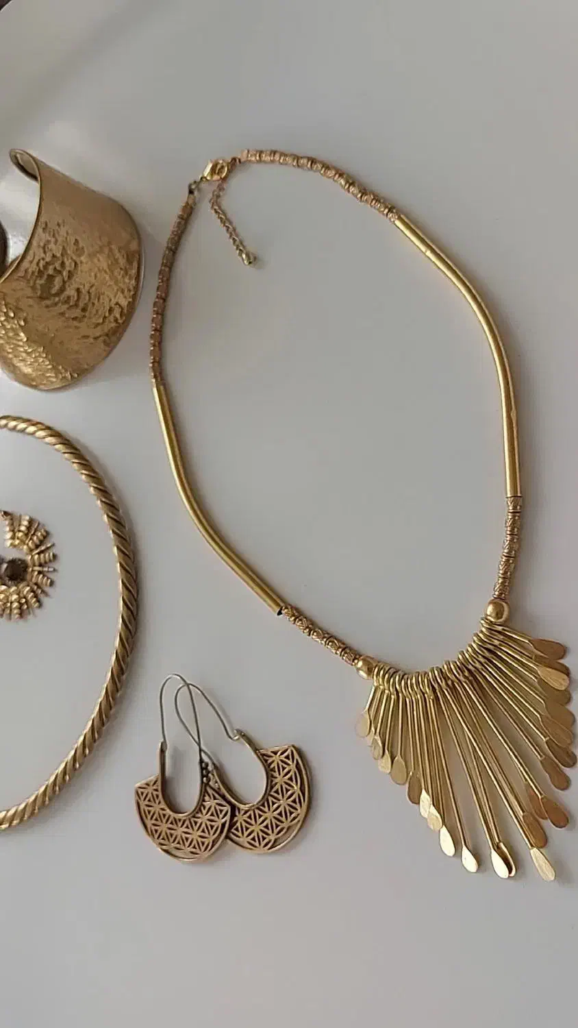 گردنبند گوشواره بنگل انگشتر وارداتی هند رنگ ثابت|بدلیجات|رشت, بلوار گیلان|دیوار