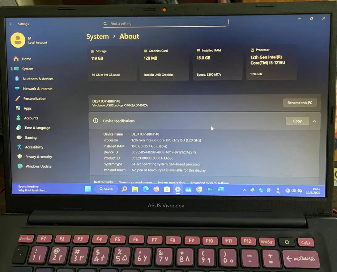 لپتاپ ایسوس vivobook x1404|رایانه همراه|تهران, بریانک|دیوار