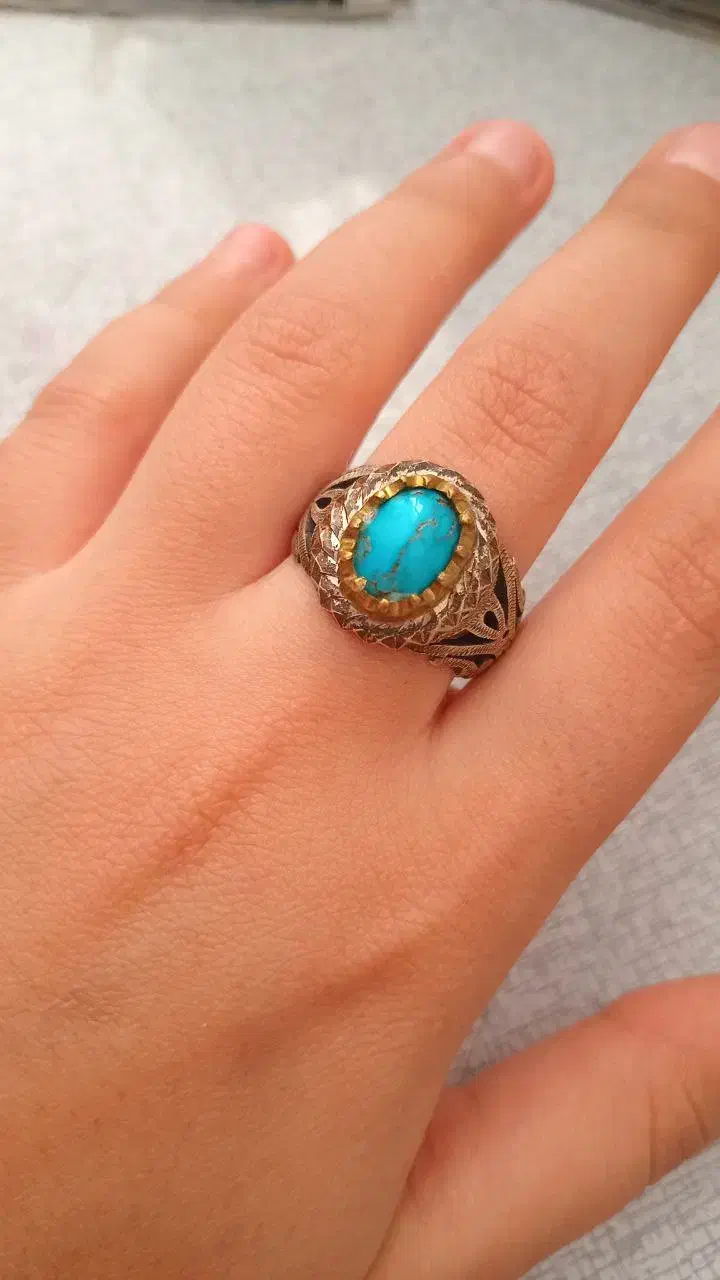 انگشتر نقره فیروزه نیشابوری|جواهرات|اهواز, گلستان|دیوار