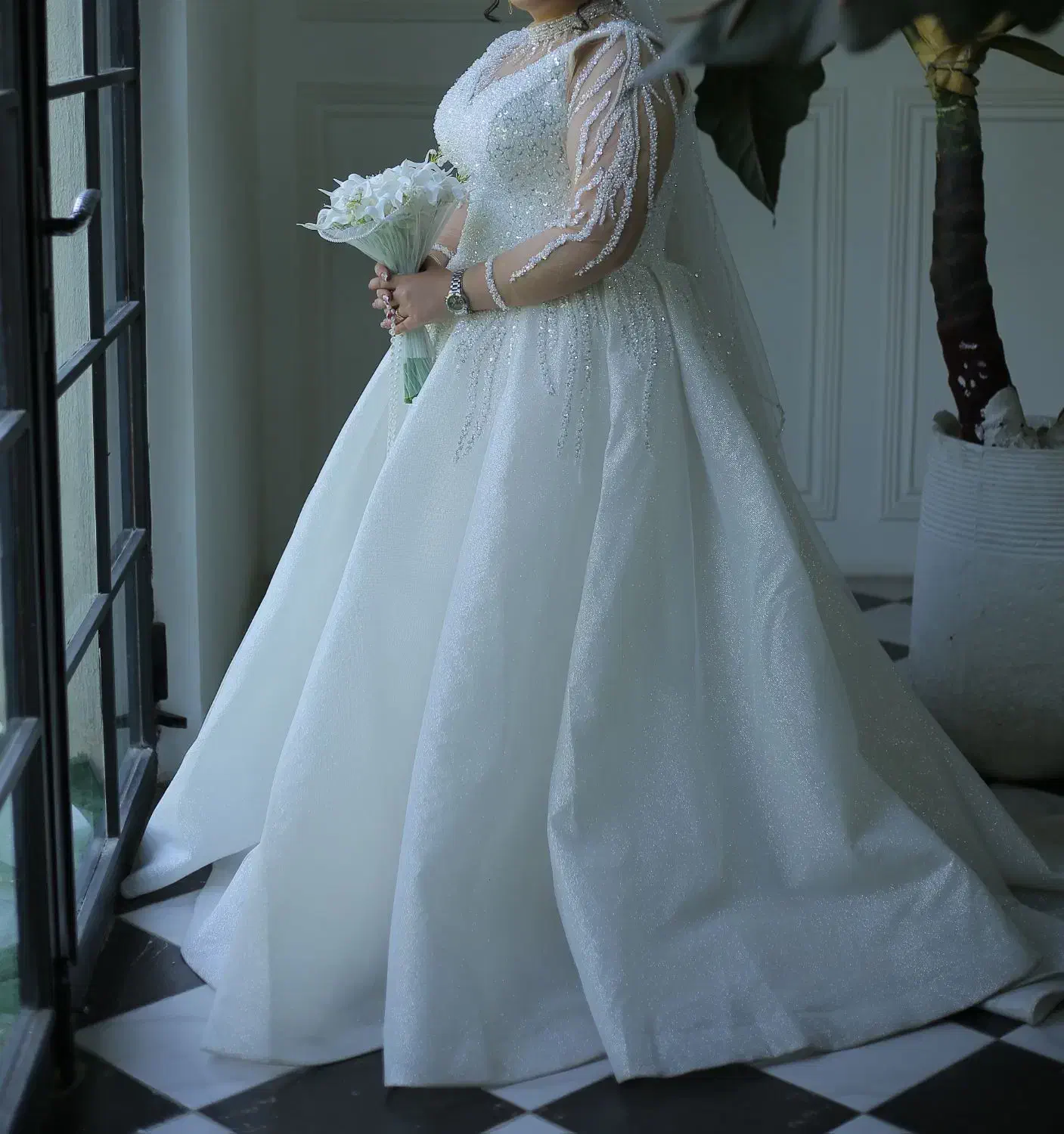 لباس عروس دست دوز مزونی سنگان کاری شده وشاینی|لباس|کهریزک, |دیوار