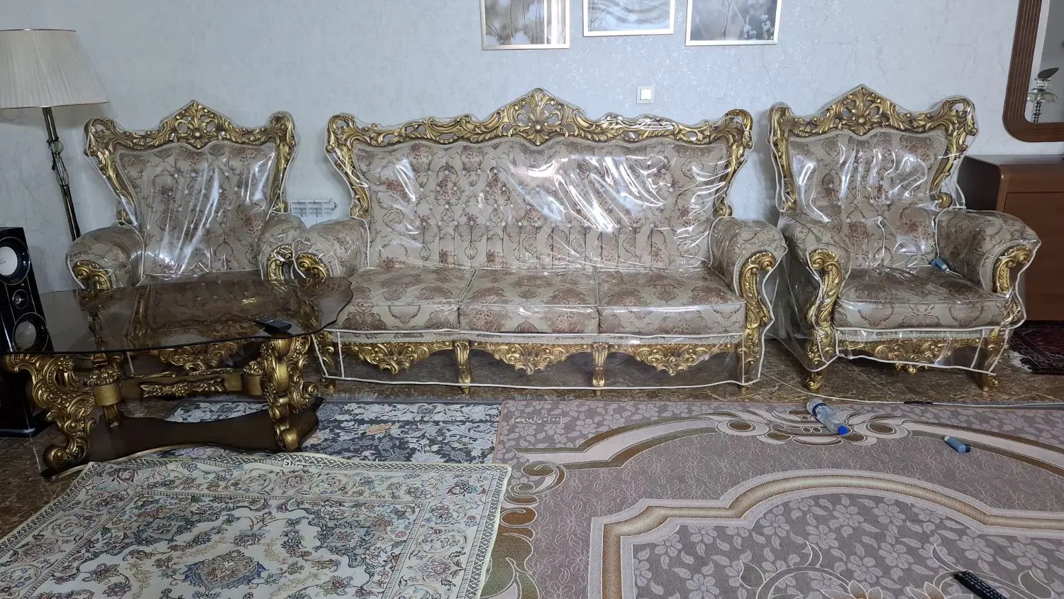 مبل سلطنتی ۹نفره چوب راش|مبلمان خانگی و میز عسلی|تهران, اقدسیه (شهرری)|دیوار