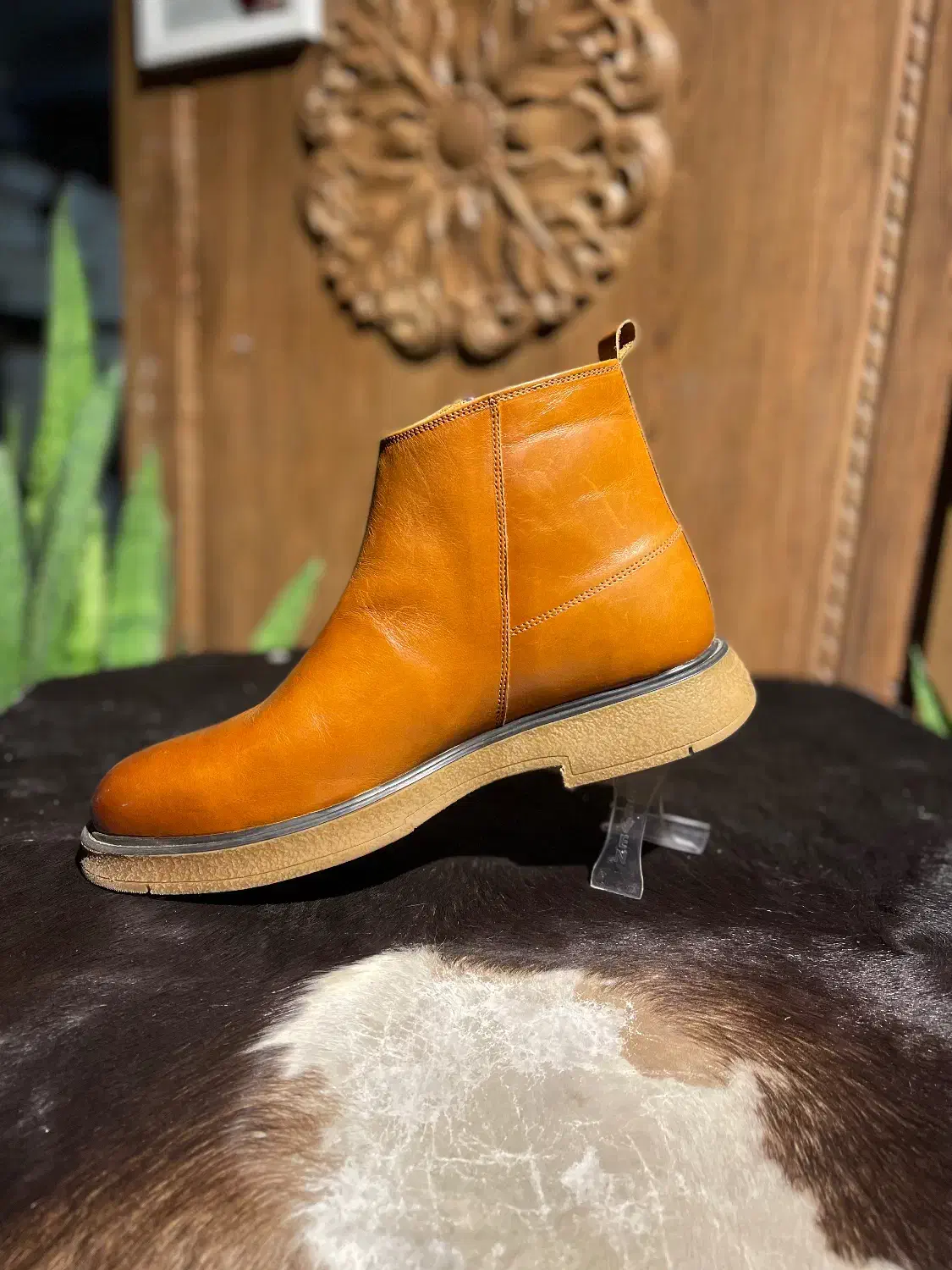 بوت تک زیپ چرم طبیعی|کیف، کفش، کمربند|قم, صفائیه|دیوار