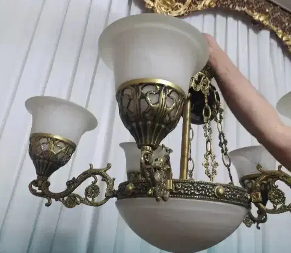 لوستر پنج شاخه|لوستر و چراغ آویز|ایزدشهر, |دیوار