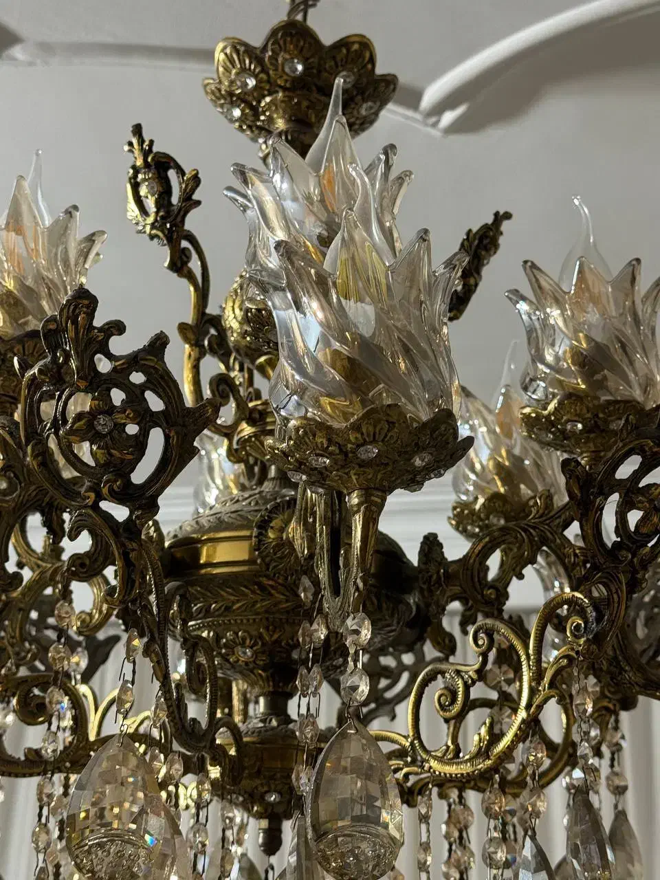 لوستر برنزی ۱۲ شاخه|لوستر و چراغ آویز|ری, دولت‌آباد|دیوار