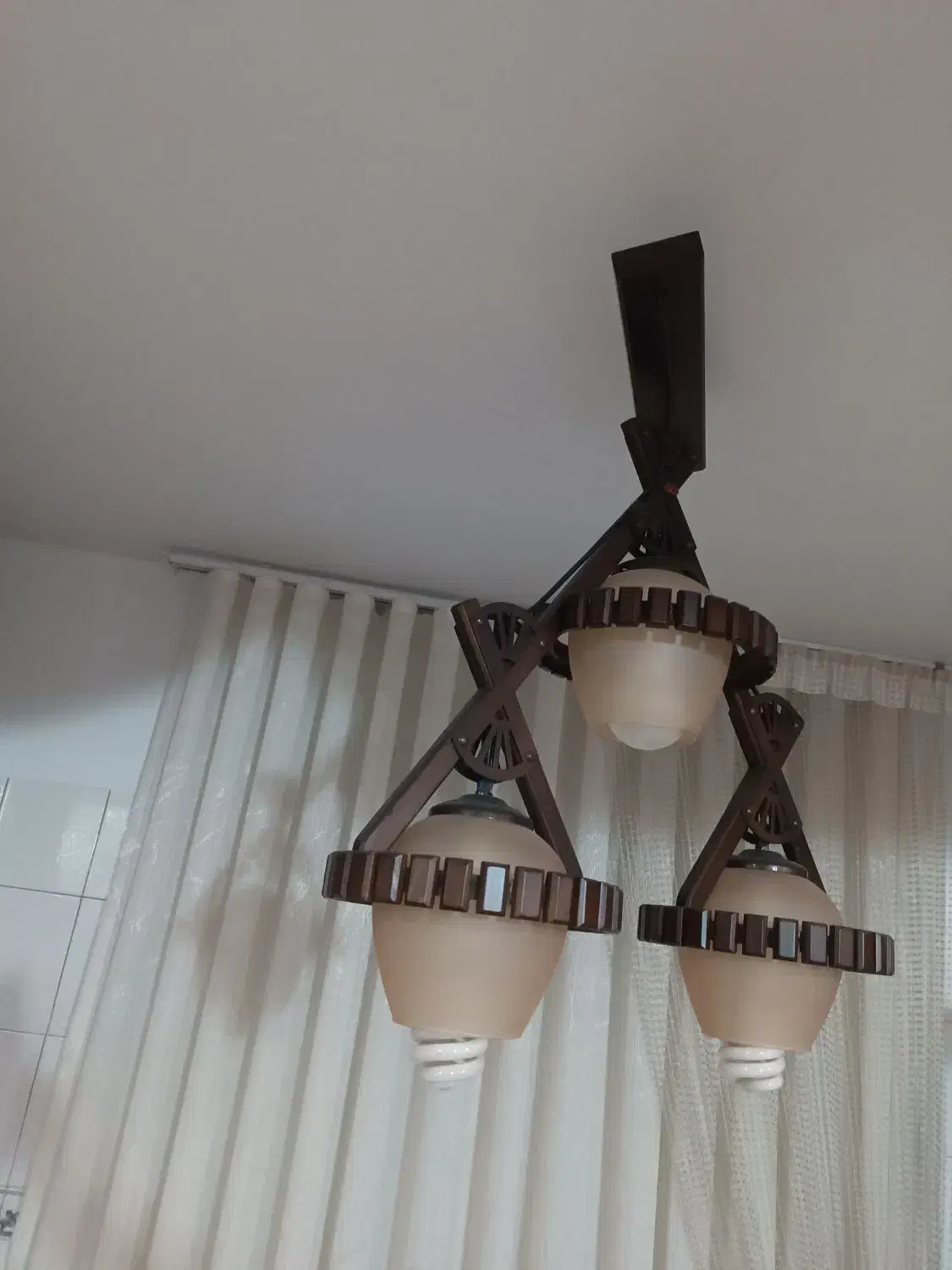 لوستر چوبی|لوستر و چراغ آویز|تهران, مسعودیه|دیوار