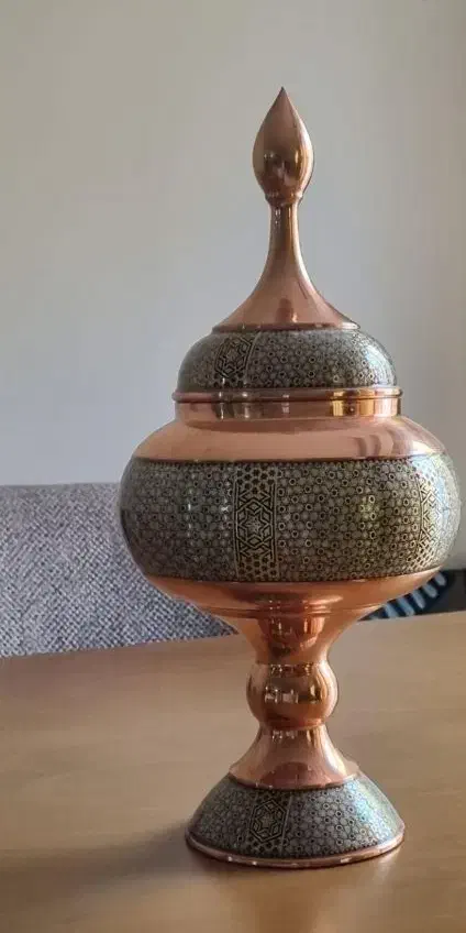 مس خاتم کاری شکلات خوری|صنایع دستی و سایر لوازم تزئینی|بن, |دیوار