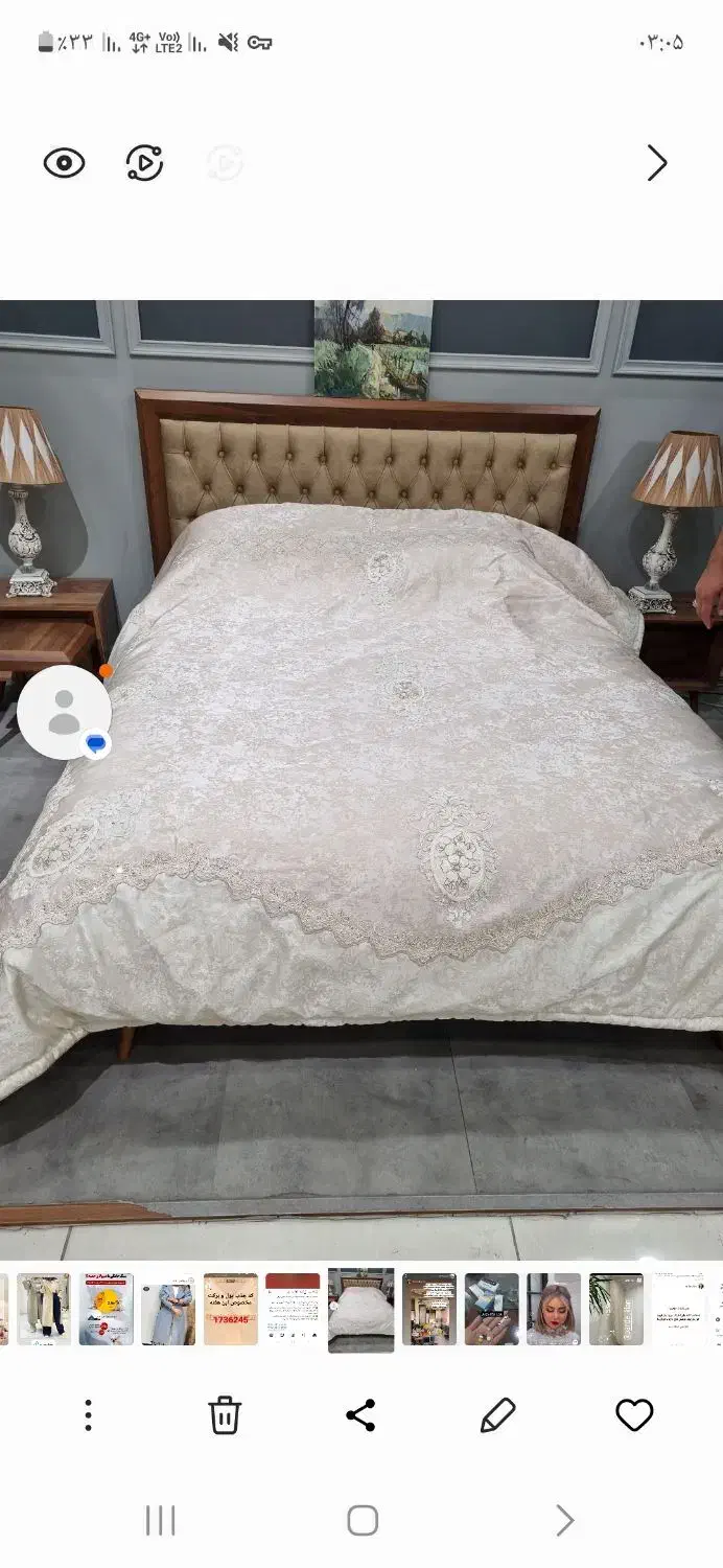 روتختی دانتل کاری شده  مناسب سایز ۱۶۰ و ۱۸۰|سرویس روتختی|لاهیجان, شهرک سلمان فارسی|دیوار