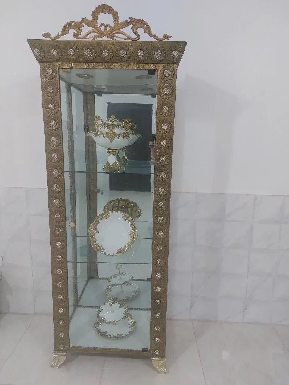 اینه و کنسول ، بوفه برنجی|بوفه، ویترین، کنسول|خنداب, |دیوار