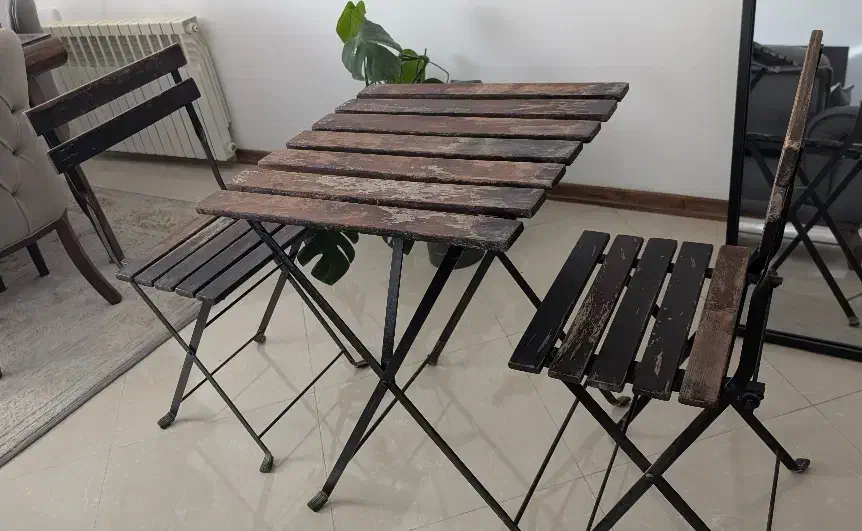 ست میز و صندلی چوبی تراس|میز و صندلی غذاخوری|مشهد, آبکوه|دیوار