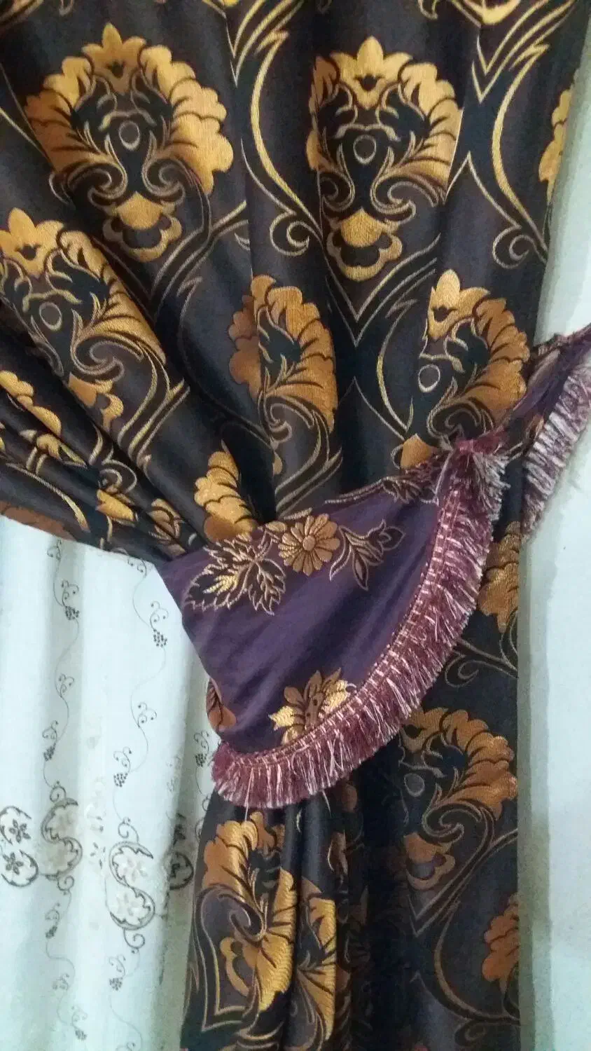 پرده 4متری پذیرایی|پرده، رانر، رومیزی|دهدشت, |دیوار