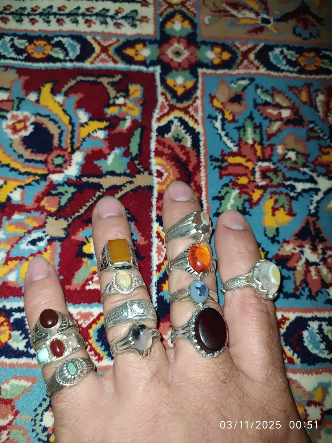 ۱۲ عدد انگشتر نقره رکاب ریز|جواهرات|اصفهان, پزوه|دیوار