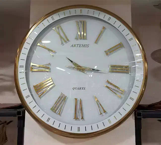 ساعت دیواری آرتمیس اعدادیونانی طلایی سفید|ساعت دیواری و تزئینی|اسلامشهر, سیمرغ|دیوار