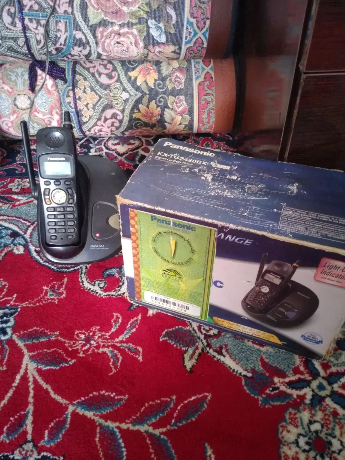 تلفن بیسیم پاناسونیک با جعبه کامل|تلفن رومیزی|کرمانشاه, |دیوار