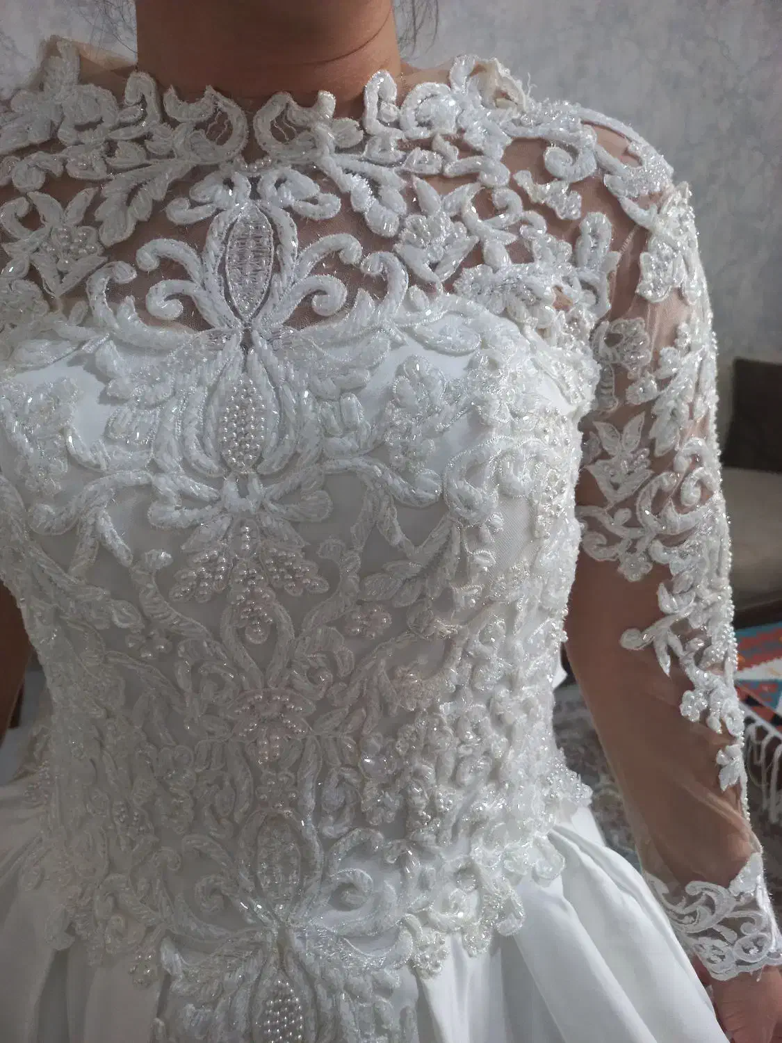لباس عروس تمام دانتل کار دست|لباس|صفادشت, |دیوار