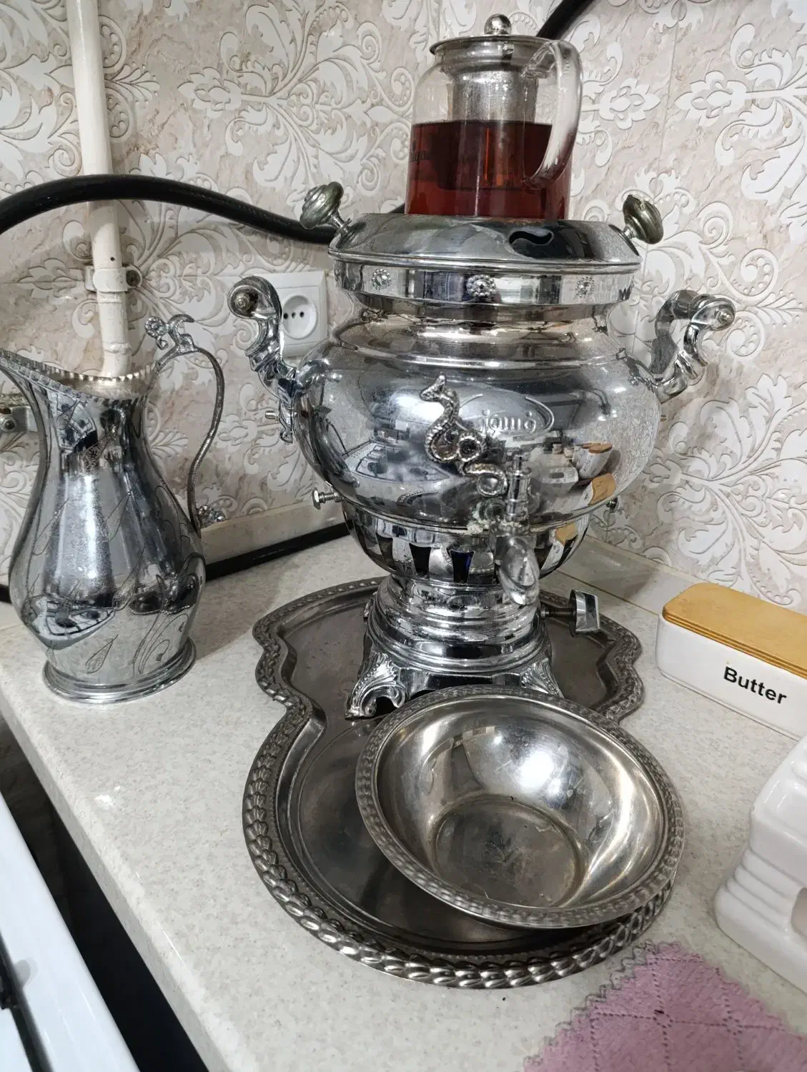 فروش سماور|سماور، چای‌ساز، قهوه‌ساز|ابریشم, |دیوار