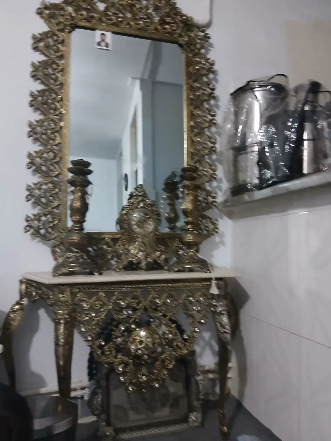 آینه شمعدان و یک عدد فرش|آینه|ملارد, |دیوار