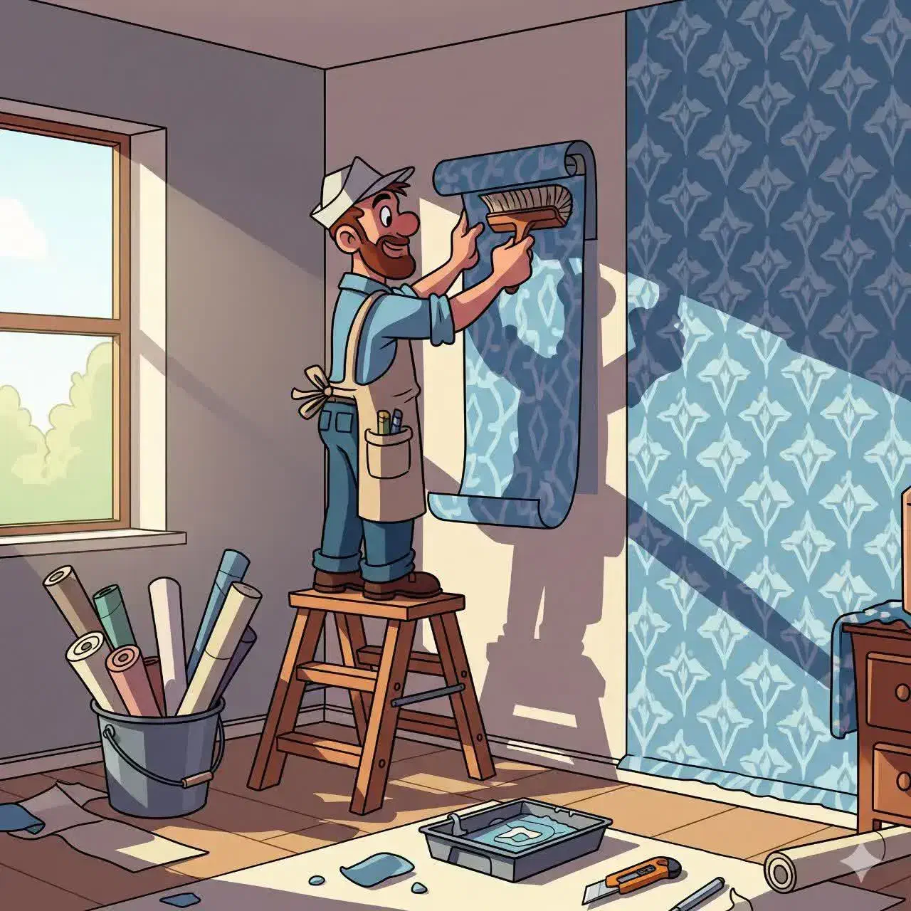 نصاب کاغذدیواری پوستر|خدمات پیشه و مهارت|رشت, رودبارتان|دیوار