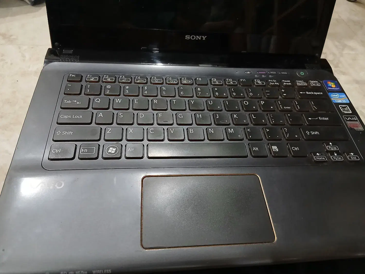 فروش لب تاب سونی وایو تمیز و کم کارکرد|رایانه همراه|تهران, امجدیه (خاقانی)|دیوار