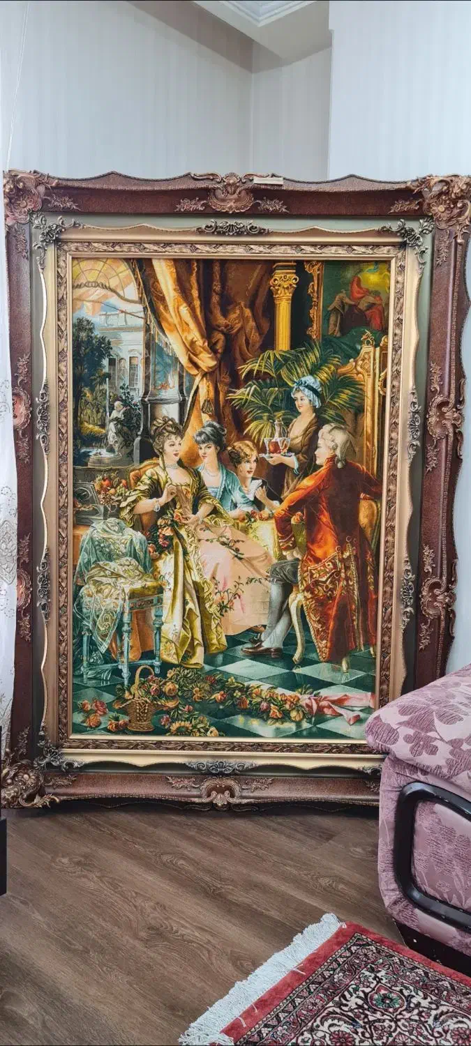 تابلو فرش دستبافت تبریز چله ابریشم|تابلو فرش|تهران, شاهین|دیوار