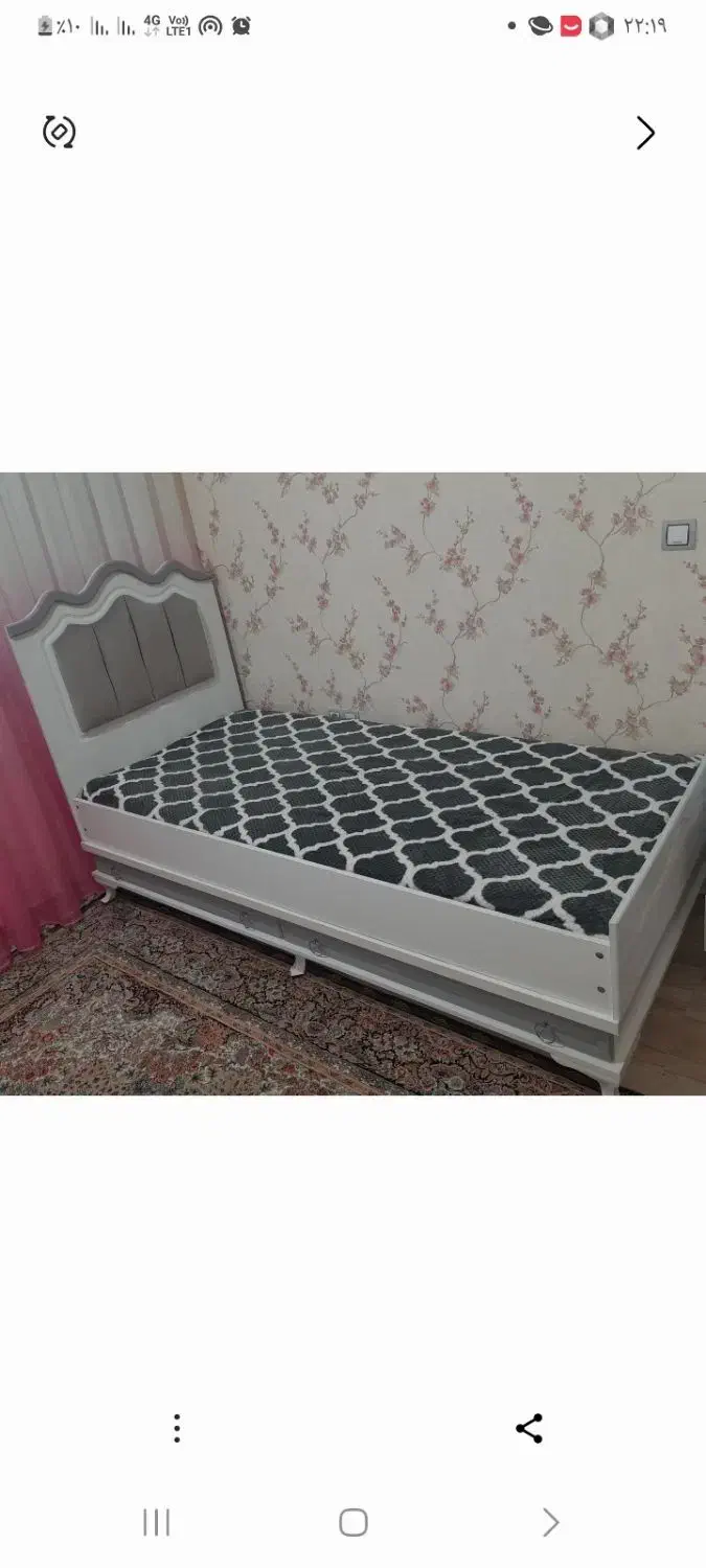 تخت یک نفره همراه باتشک کاملا نو|تخت و سرویس خواب|اسدآباد, |دیوار