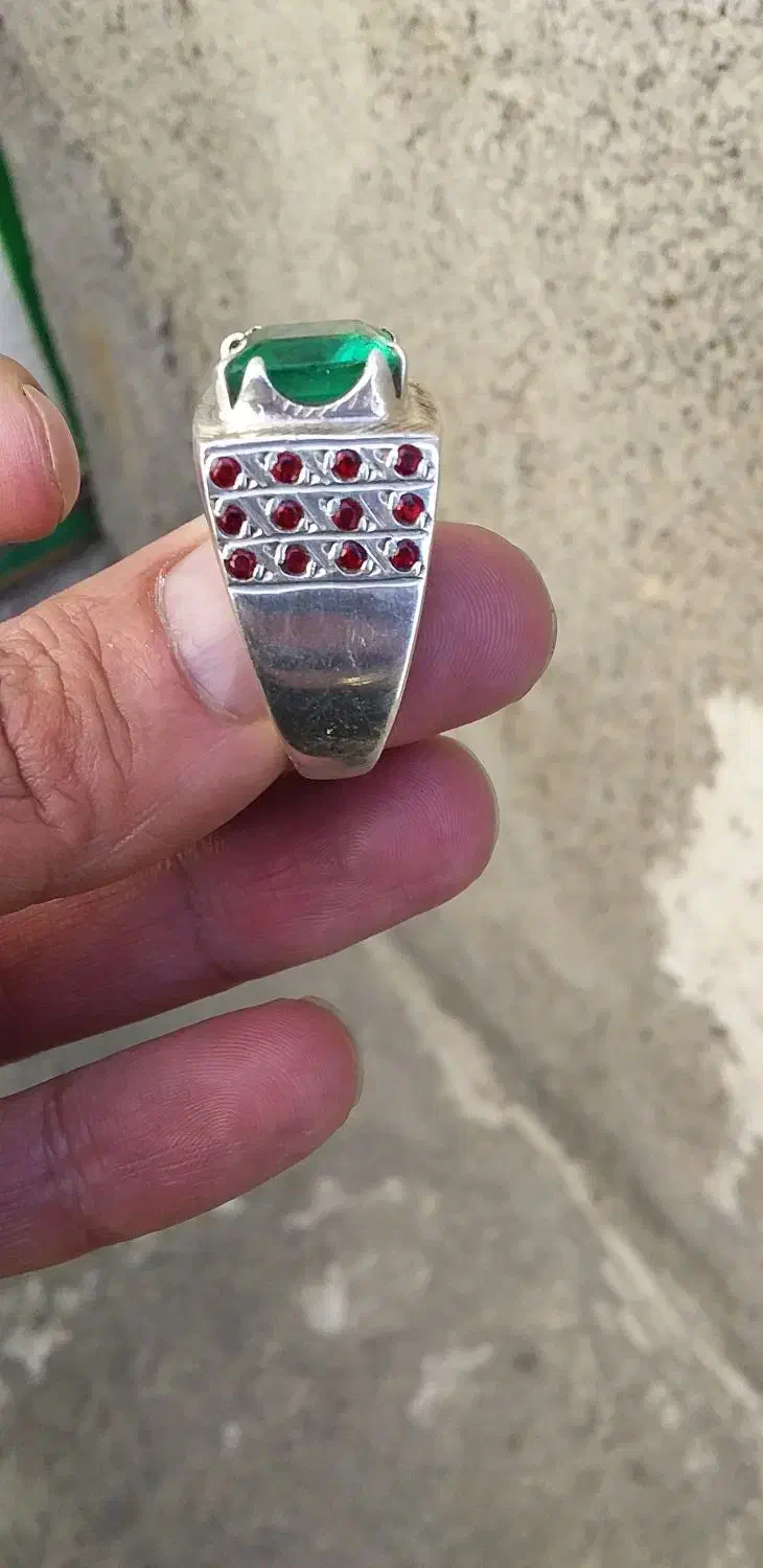 سه عدد انگشتر نقره دست ساز نگین زمرد|جواهرات|کرج, جهانشهر|دیوار