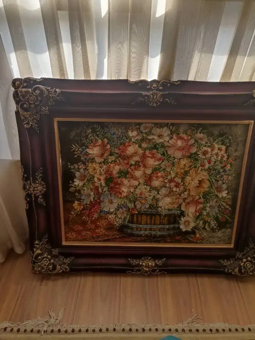 تابلوفرش دستبافت سبدگل|تابلو فرش|تهران, شکوفه|دیوار