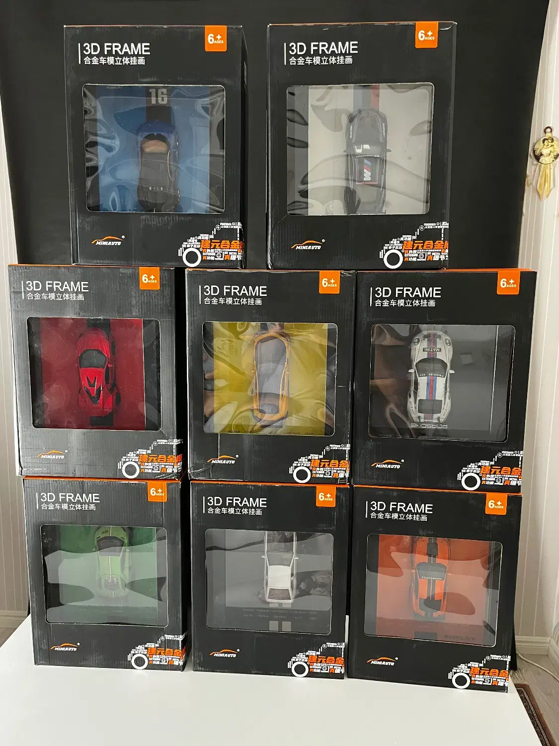 قاب ۳ بعدی ماشین دارای ماشین آلمینیومی واقعی|کلکسیون و سرگرمی|رشت, کاکتوس|دیوار