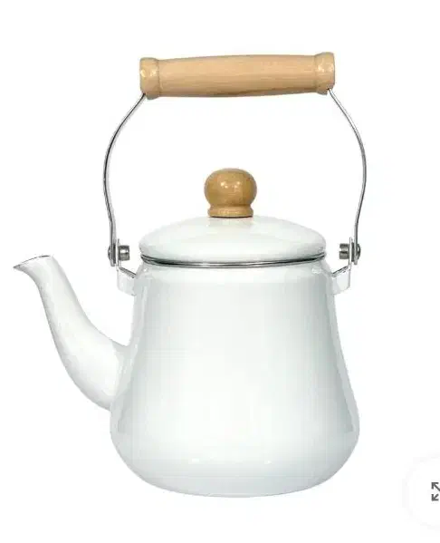 کتری لعابی طرح ایکیا سفید|قوری، کتری، قهوه‌ساز دستی|ملایر, |دیوار