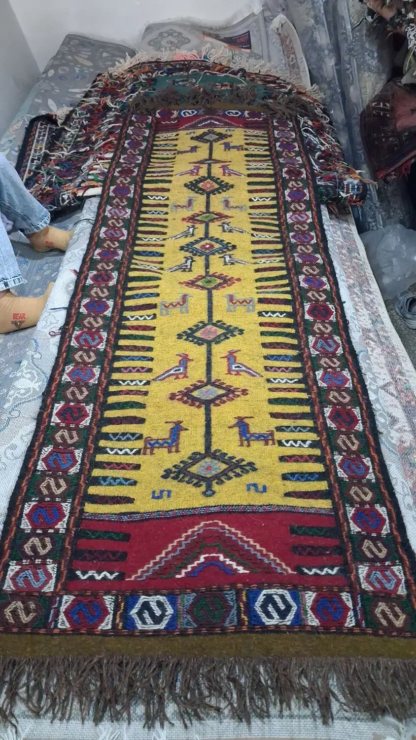 کناره دستبافت عشایر|گلیم، جاجیم، گبه|بجنورد, |دیوار