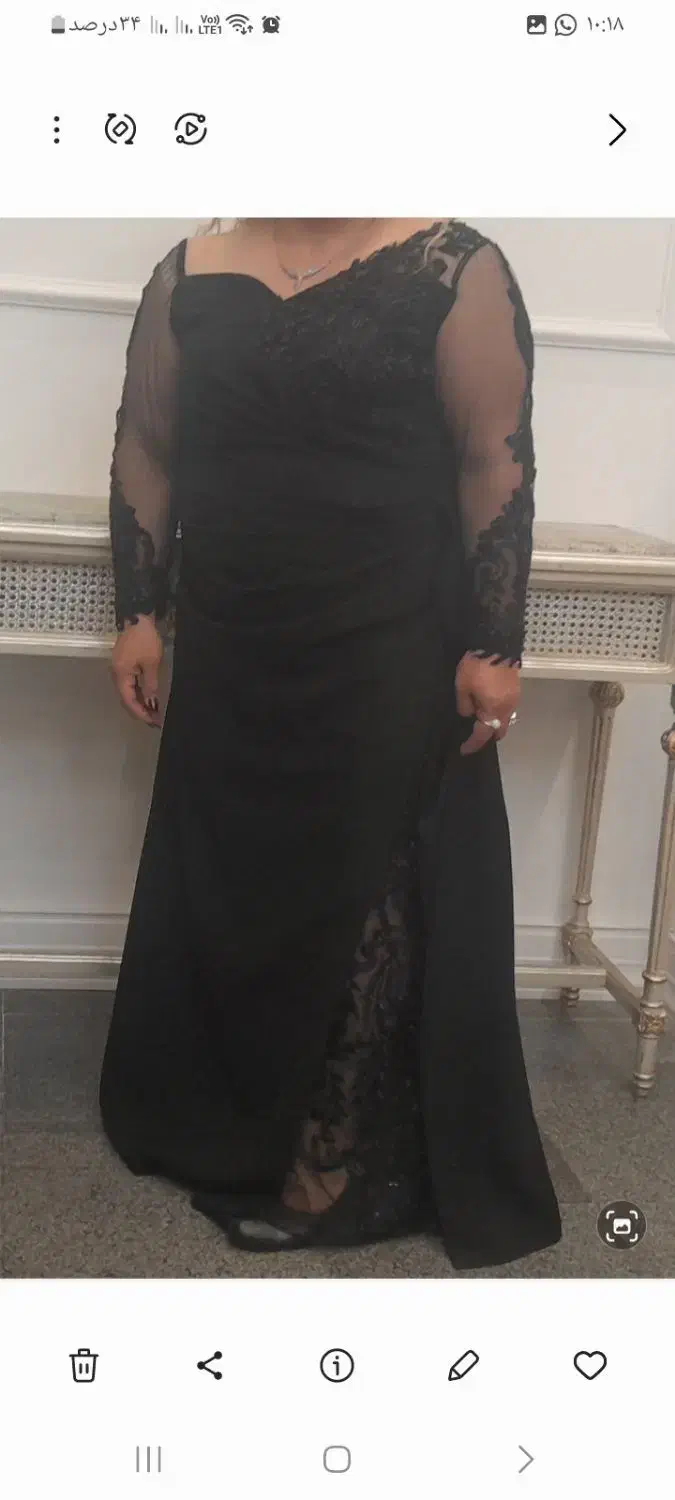 پیراهن مجلسی  گیپور با ساتن آمریکایی|لباس|قزوین, |دیوار