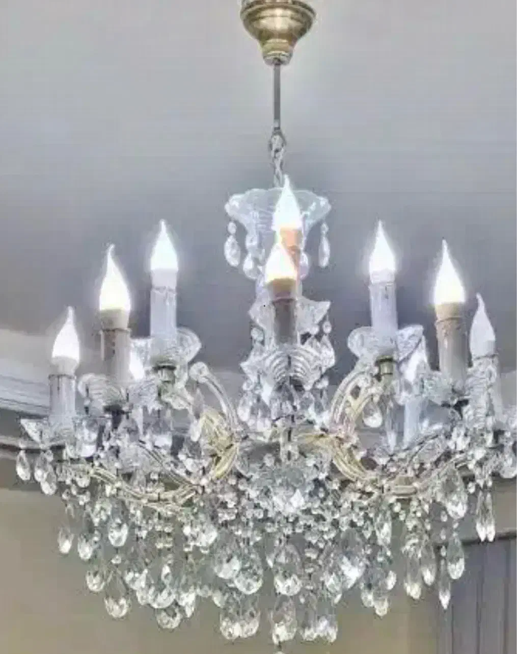 لوستر کریستالی ۱۲شعله ۳عدد|لوستر و چراغ آویز|تبریز, |دیوار