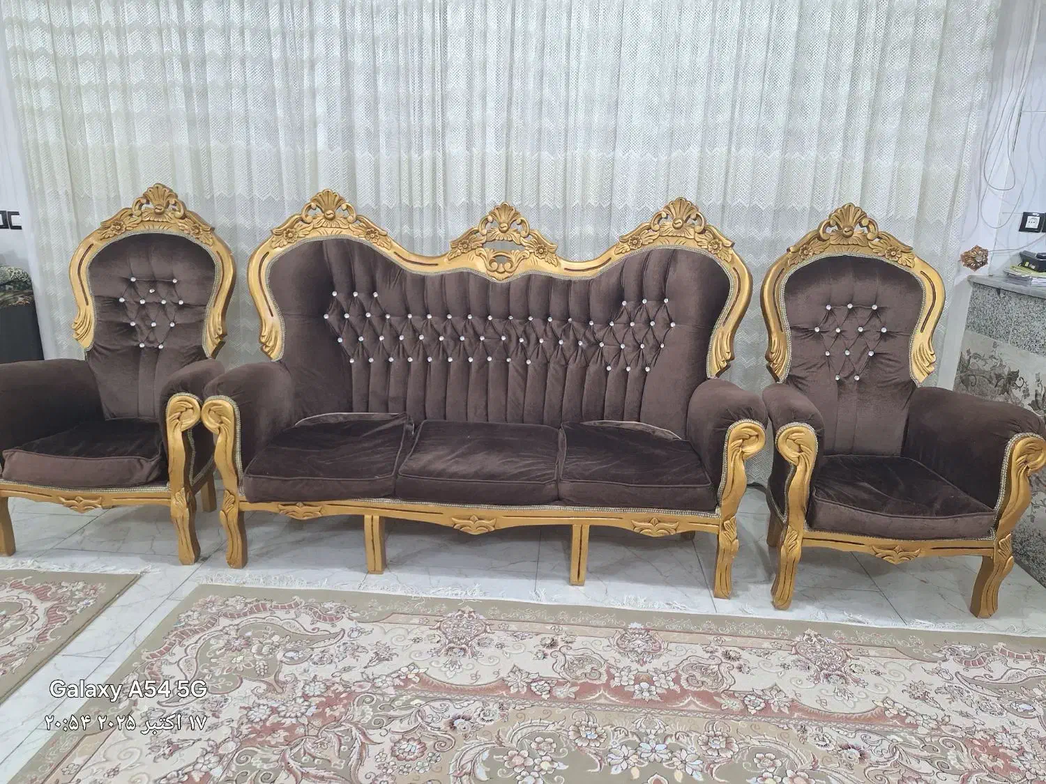 مبل سلطنتی ۹ نفره|مبلمان خانگی و میز عسلی|گناباد, |دیوار