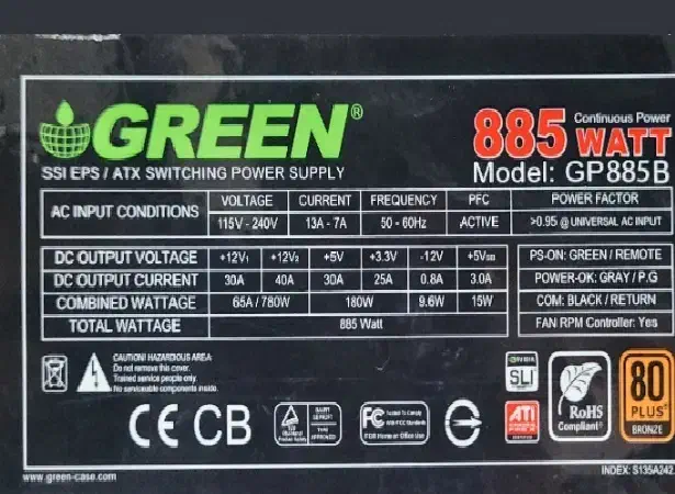 پاور قوی گرین 885 وات مدل GP885B|قطعات و لوازم جانبی رایانه|تهران, علم و صنعت|دیوار