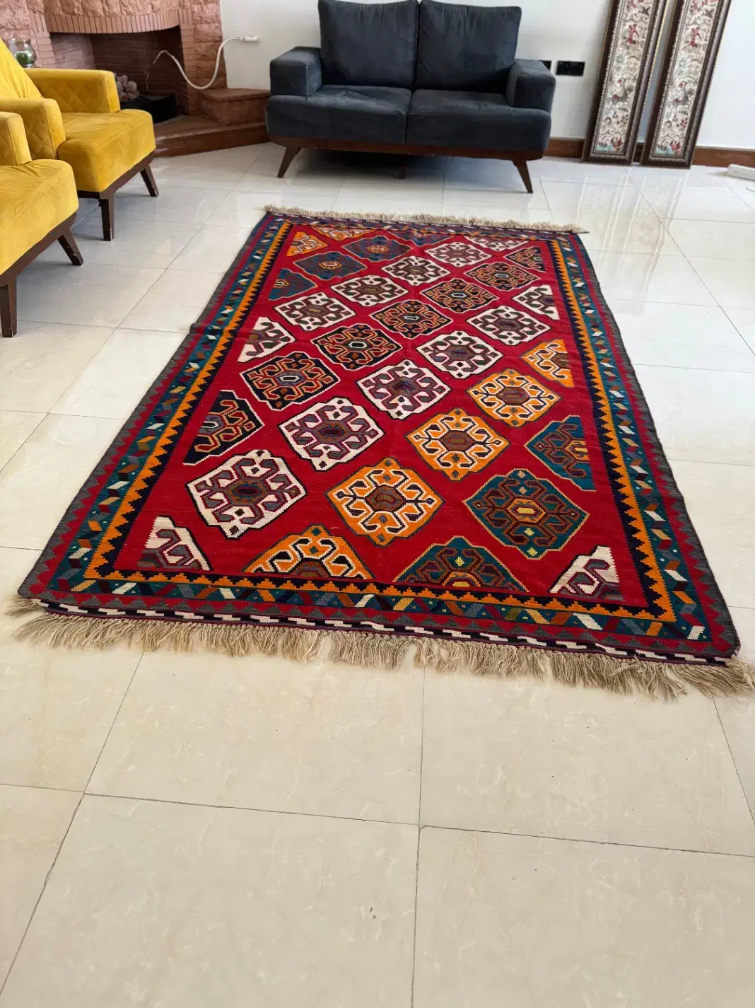 گلیم دستبافت|گلیم، جاجیم، گبه|شیراز, غدیر جنوبی|دیوار