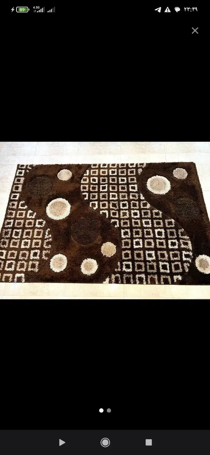 فرش ترک شگی چهار متری (قهوه ای کرم)(بنفش صورتی)|فرش|رشت, شهرک پردیسان|دیوار