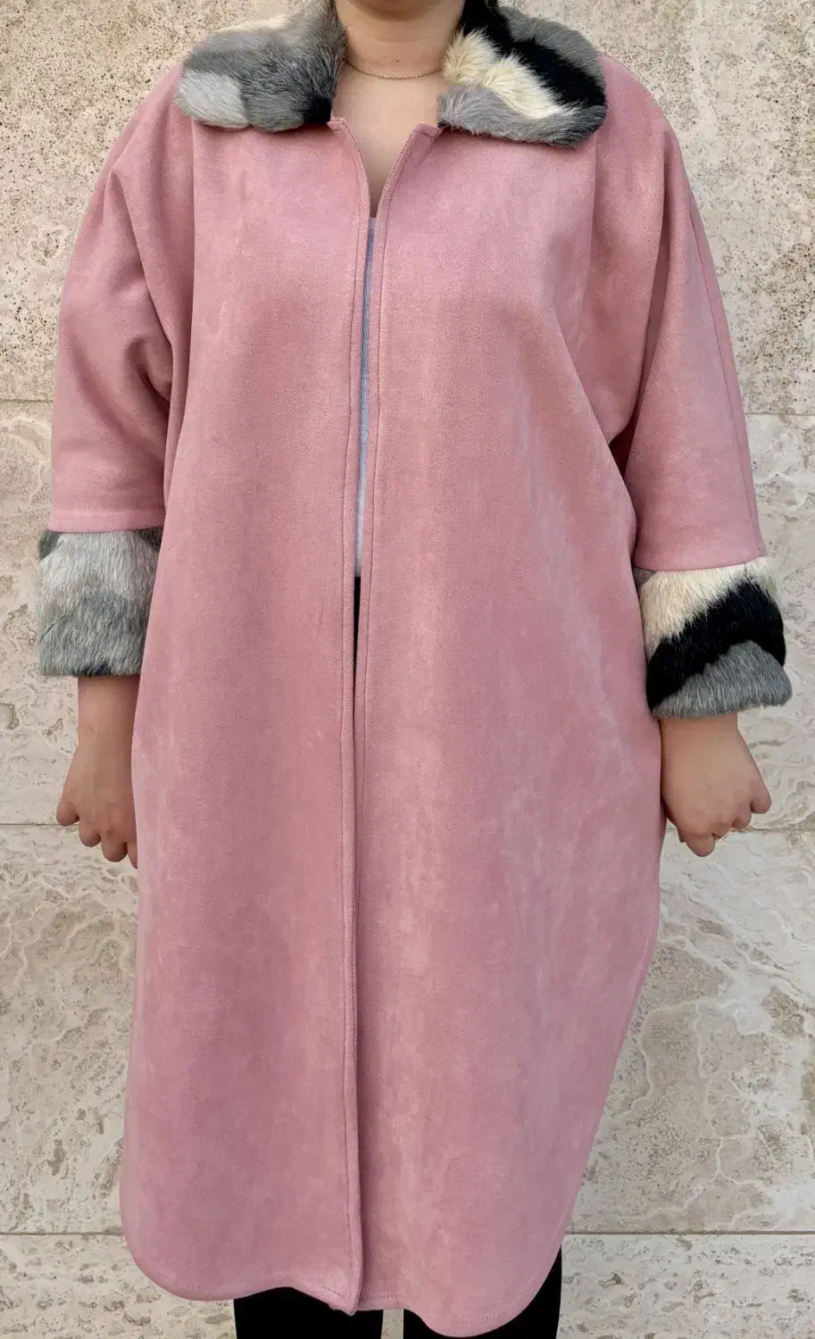 پالتو آستین خزدار تک رنگ|لباس|شهرکرد, |دیوار