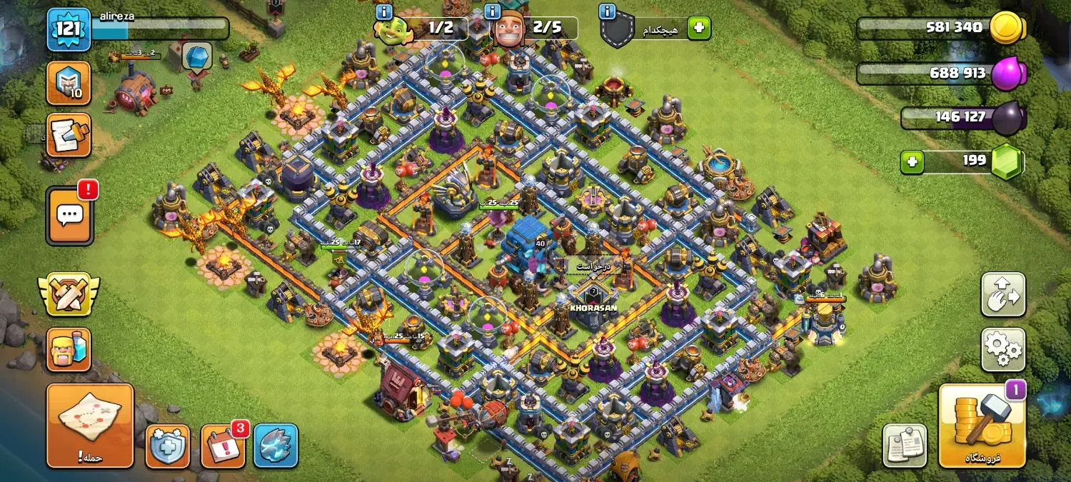 اکانت کلش‌اف‌کلنز تاون 12|کنسول، بازی ویدئویی و آنلاین|بجنورد, |دیوار