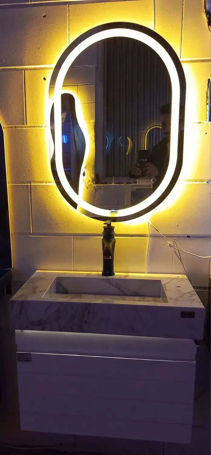 روشویی سرامیکی وآینه هوشمند|لوازم سرویس بهداشتی|قزوین, |دیوار