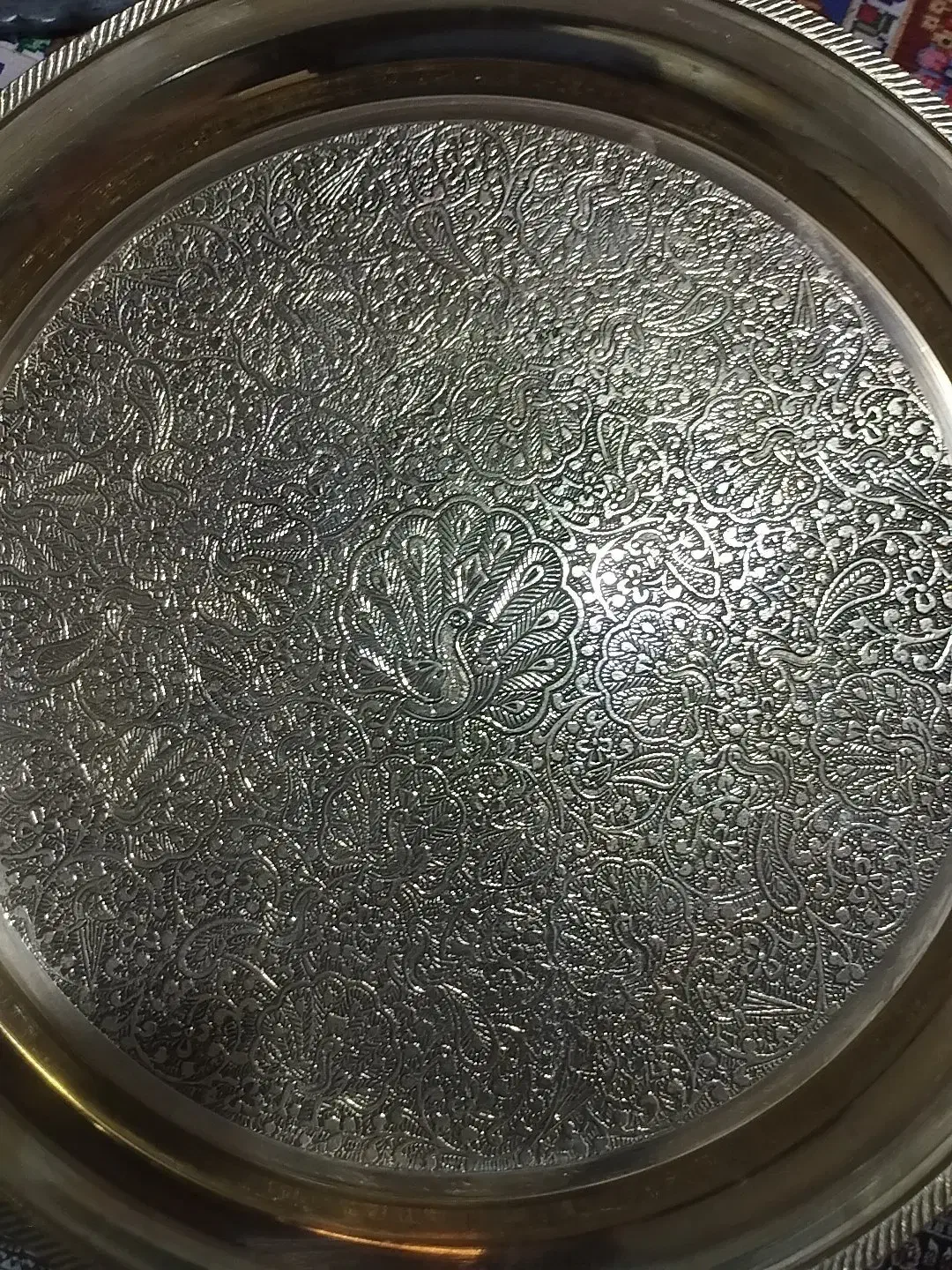 دیوارکوب مسی قدیمی و سینی برنجی سنگین|کلکسیون اشیاء عتیقه|خرمدره, |دیوار