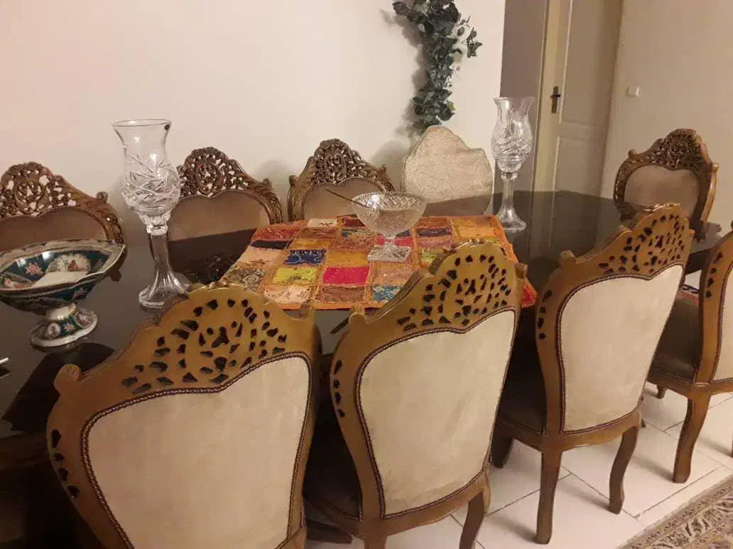 ناهارخوری چوب راش و گردو|میز و صندلی غذاخوری|پردیس, فاز ۲|دیوار