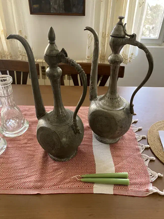 دو عدد آفتابه مسی قلمکار قدیمی|کلکسیون اشیاء عتیقه|تهران, فردوسی|دیوار