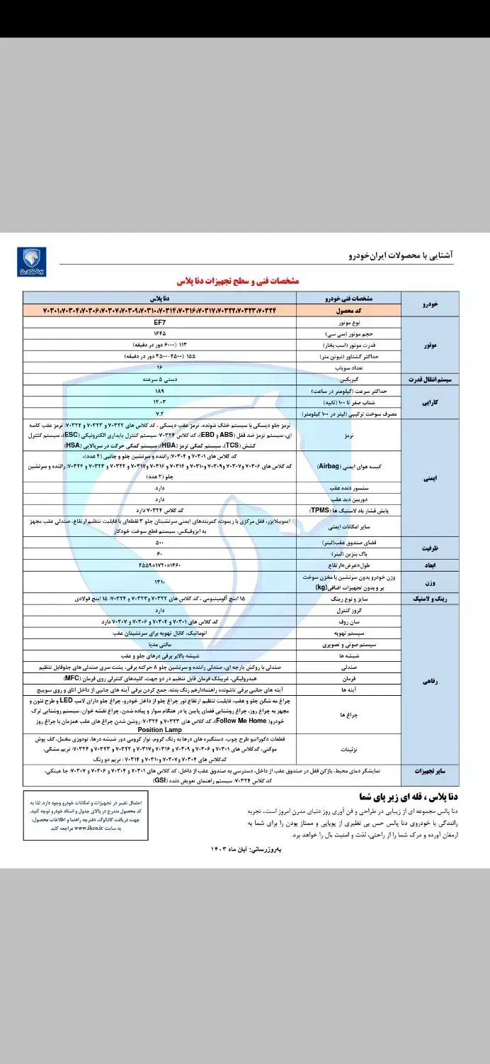 دنا پلاس پنج دنده خشک 1404|خودرو سواری و وانت|بیرجند, |دیوار