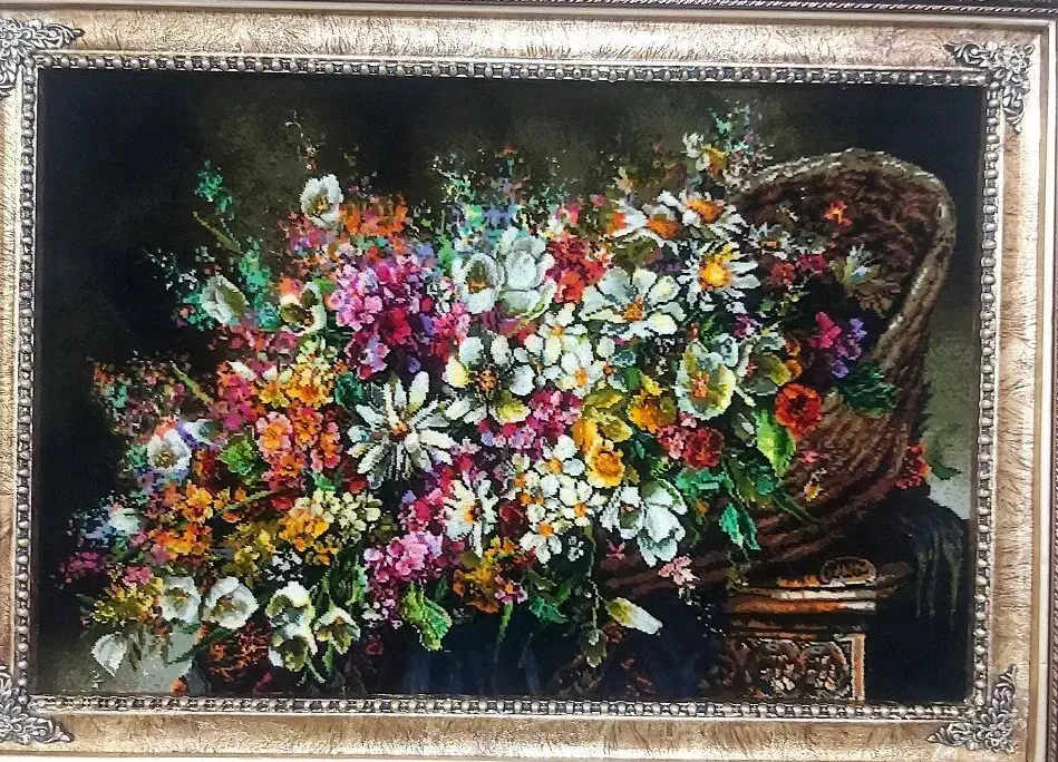 تابلو گل آتا کد 31 دستبافت و ابریشم دار|تابلو فرش|تبریز, |دیوار