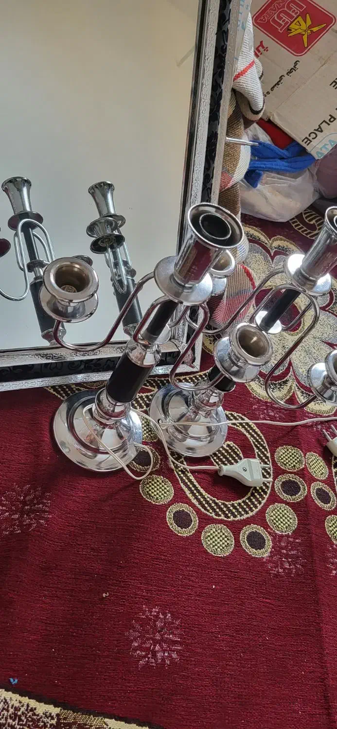 آینه و شمعدان دورمخمل|صنایع دستی و سایر لوازم تزئینی|رشت, کوی مهر|دیوار